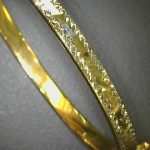 14K Gold Baby Bangle Diamond Cuts