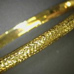 14K Gold Diamond Cut Bangle