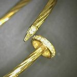 10K Gold CZ Nail Bangle