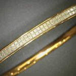 10K Rose Gold bangle diamond cuts