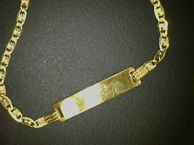 14K Gold Flat Gucci Baby ID Bracelet - Image 1