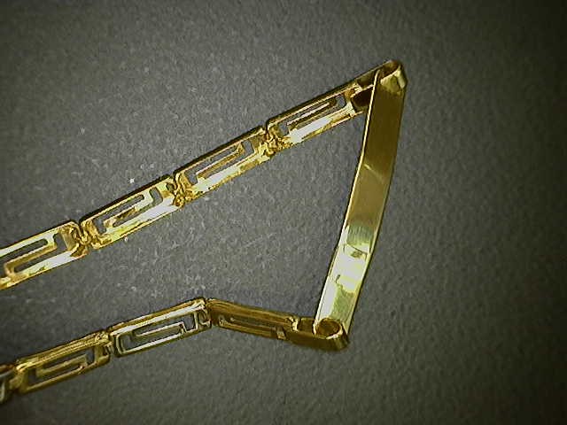 14K Gold Greek Style Baby ID Bracelet - Image 1