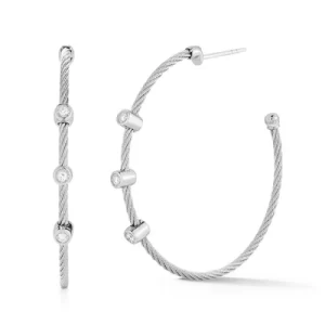 ALOR Large Triple Station Hoop Earrings
