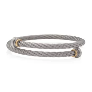 ALOR Men's Bypass Nail Head Bracelet