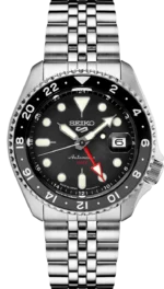 Seiko 5 Sports SS Automatic GMT Black Dial SSK001