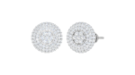 Classic Double Halo Diamond Studs Earring - Image 3