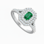 Emerald Cut Emerald With Double Halo - Image 4