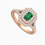 Emerald Cut Emerald With Double Halo