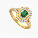 Emerald Cut Emerald With Double Halo - Image 3