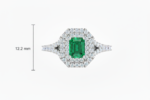 Emerald Cut Emerald With Double Halo - Image 2