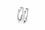 Shared-Prong Diamond Hoop Earring - Image 4