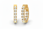 Classic Diamond Bar Hoop Earring - Image 3