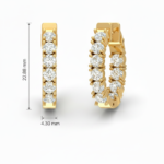 Classic Diamond Bar Hoop Earring - Image 2