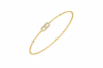 Delicate Oval Motif Floating Diamond