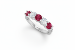 Five Stone Ruby With Diamond