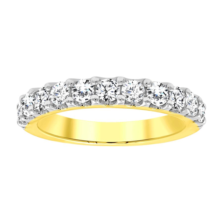 LADIES BAND 1.00CT ROUND DIAMOND 14K YELLOW GOLD - Image 1
