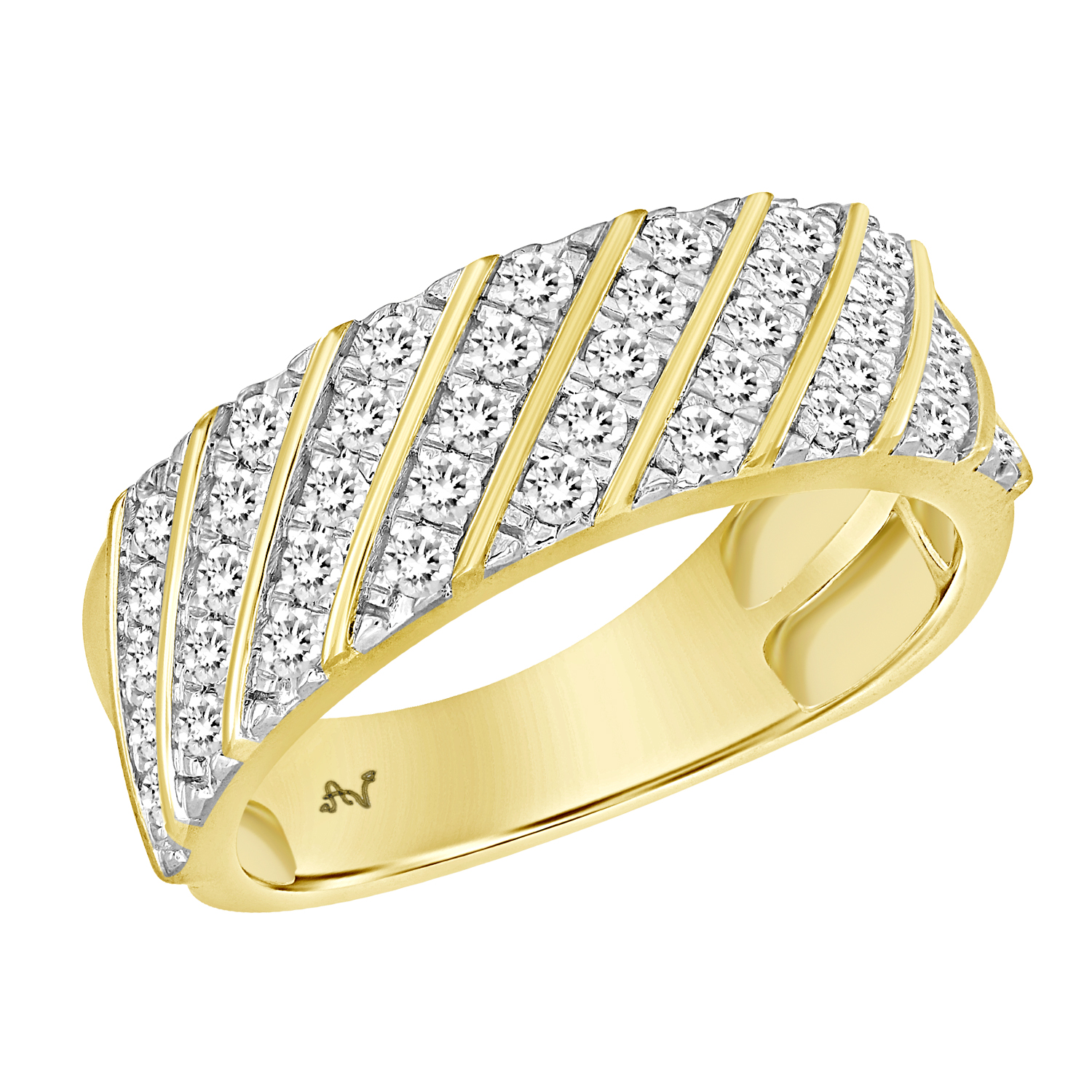MEN'S BAND 1.00CT ROUND DIAMOND 10K YELLOW GOLD - Image 1