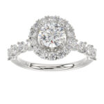 LADIES SEMI MOUNT RING 1.00CT ROUND DIAMOND 14K WHITE GOLD (SI QUALITY) (CENTER STONE 1.00CT ROUND DIAMOND)