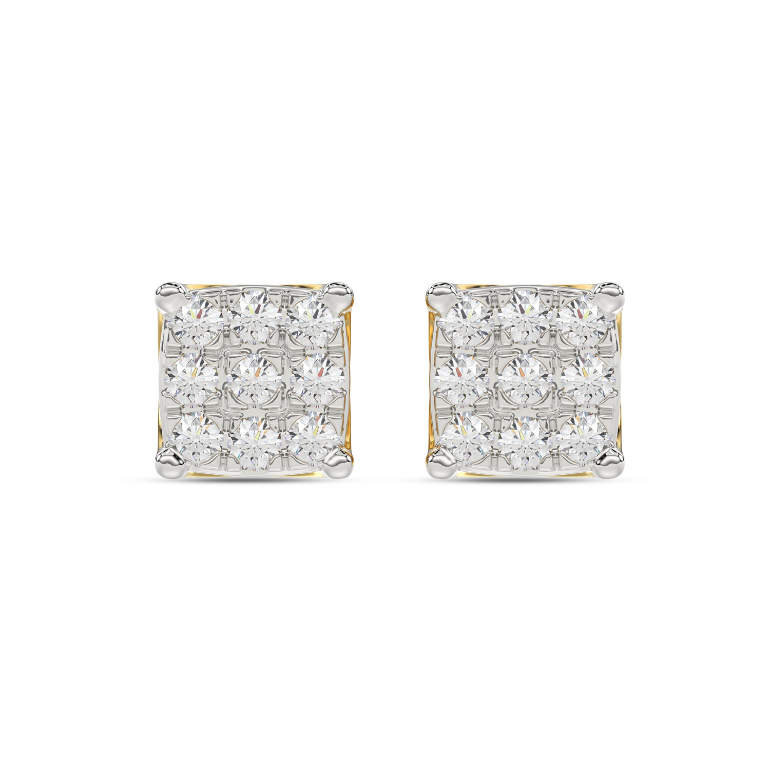 LADIES EARRING 0.25CT ROUND DIAMOND 10K YELLOW GOLD - Image 1