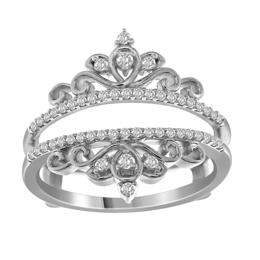 LADIES RING 0.25CT ROUND DIAMOND 14K WHITE GOLD - Image 1