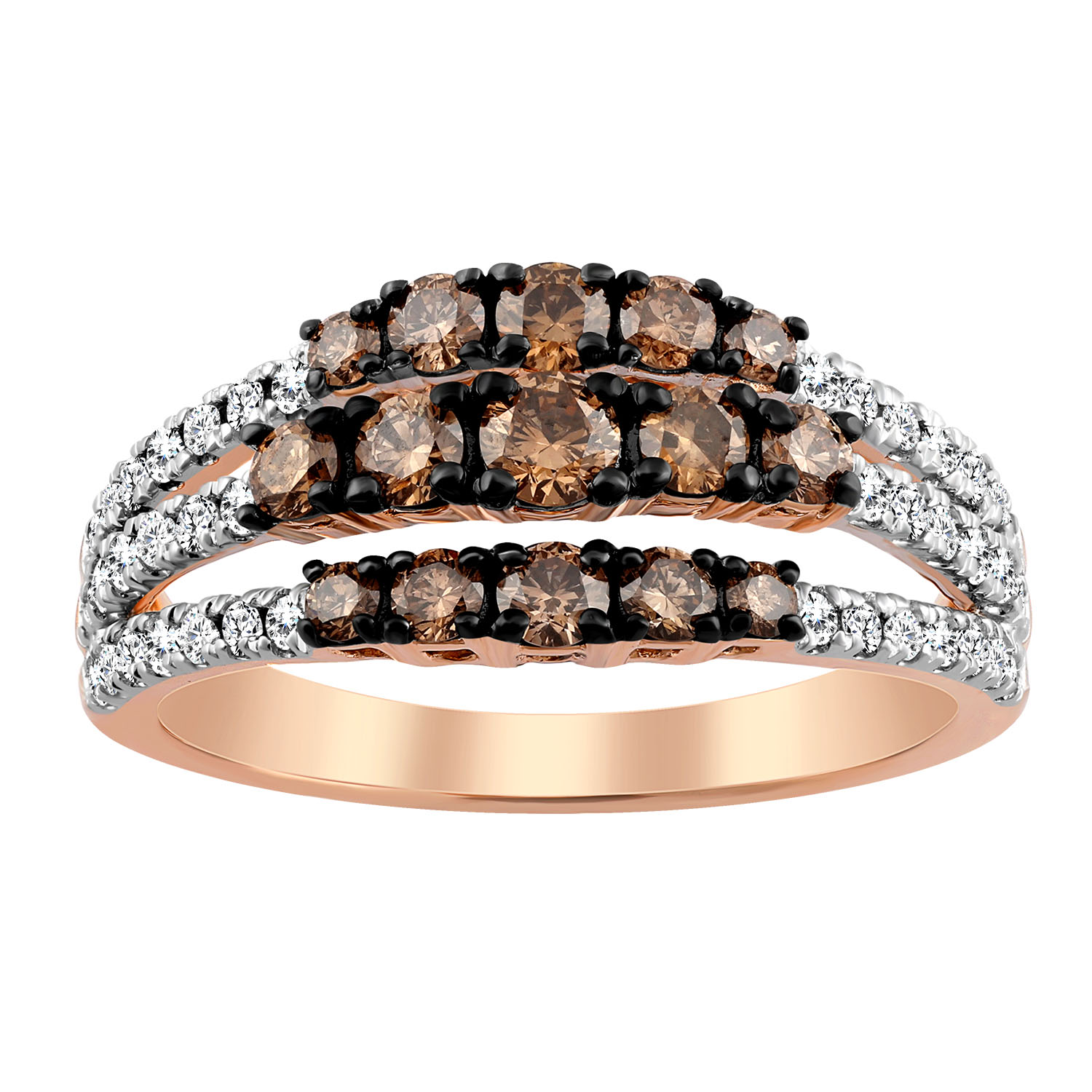LADIES RING 1.00CT ROUND DIAMOND 14K ROSE GOLD - Image 1