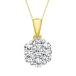 LADIES PENDANT WITH CHAIN 1.00CT ROUND DIAMOND 14K YELLOW GOLD