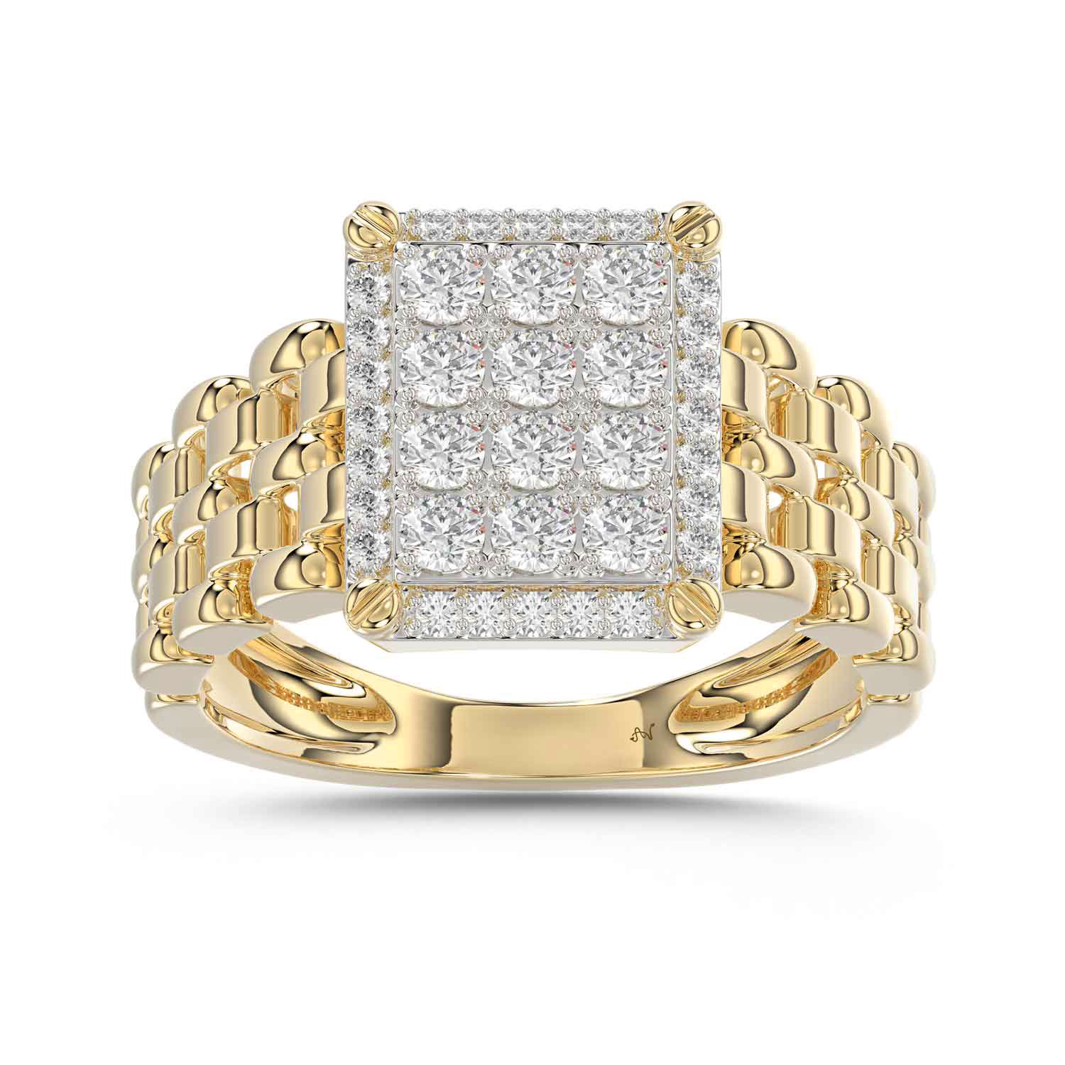 LADIES RING 1.00CT ROUND DIAMOND 10K YELLOW GOLD - Image 1