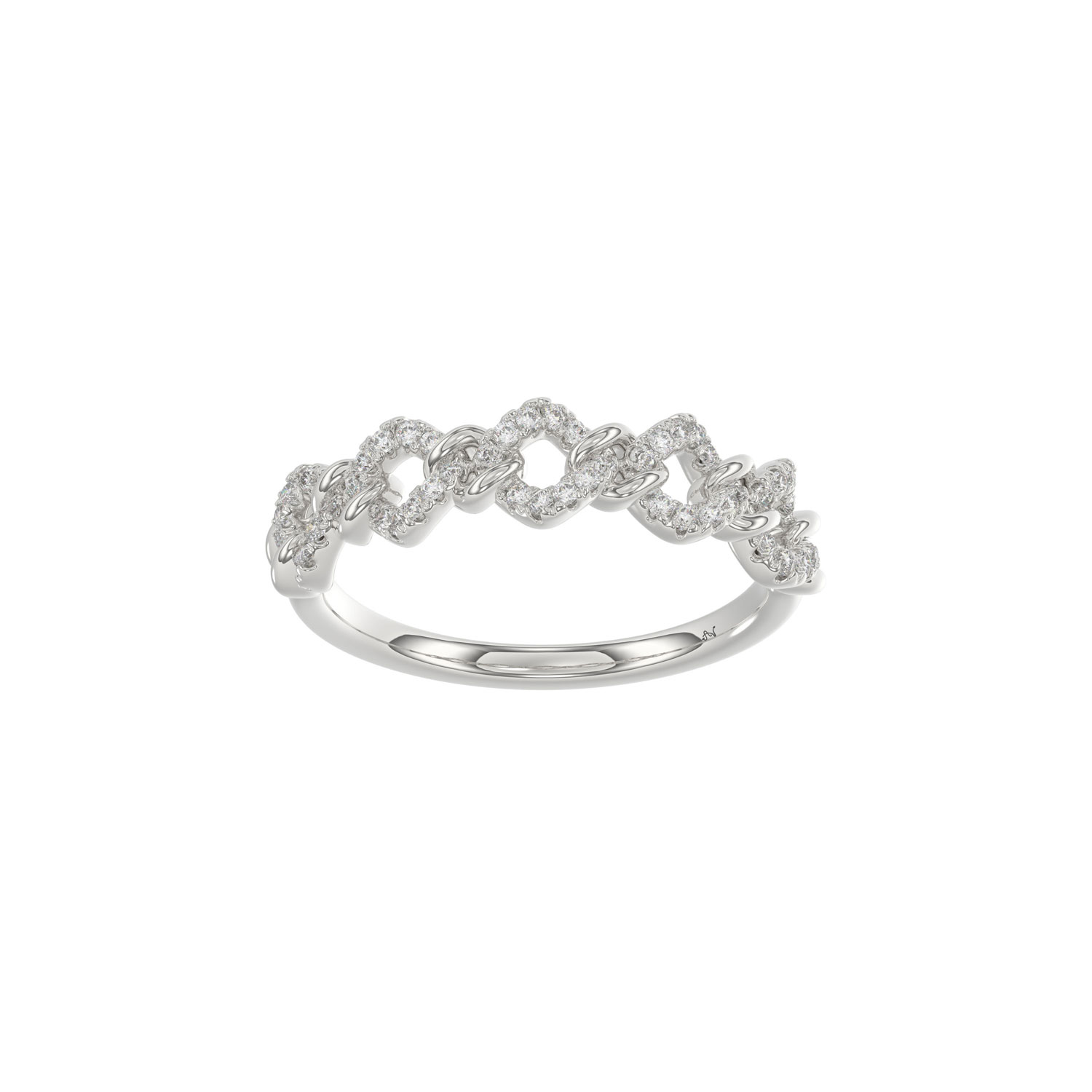 LADIES RING 0.15CT ROUND DIAMOND 14K WHITE GOLD - Image 1
