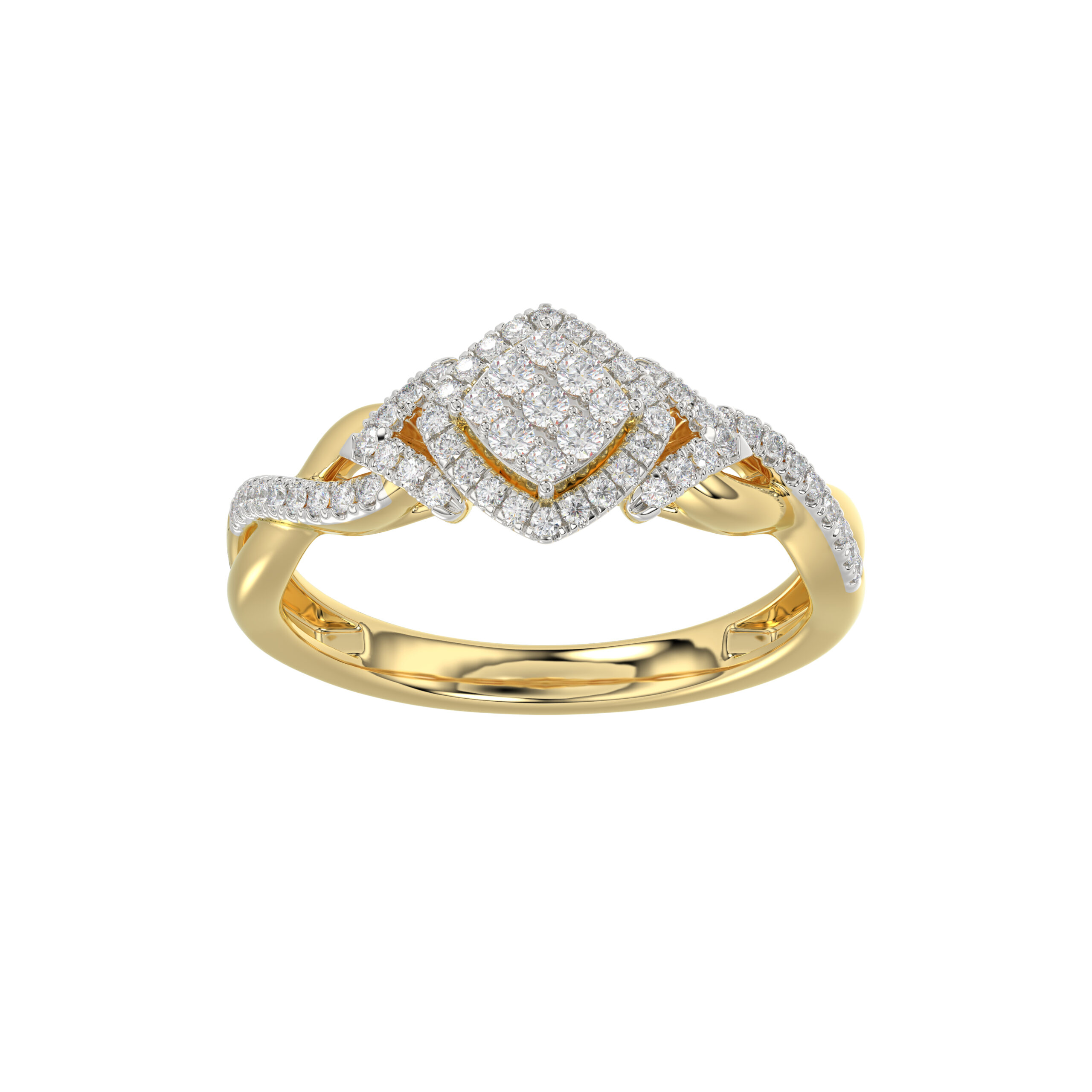 LADIES RING 0.25CT ROUND DIAMOND 10K YELLOW GOLD - Image 1