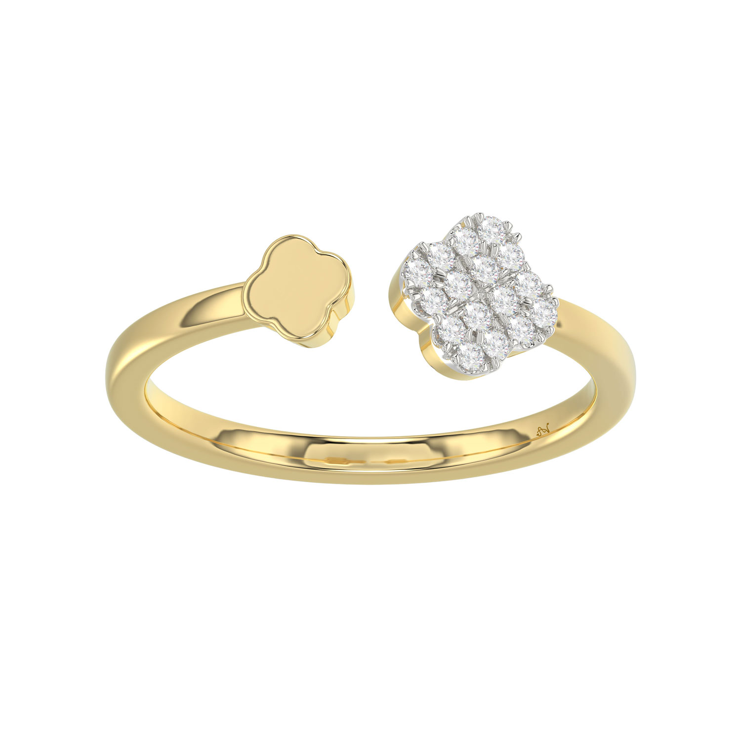 LADIES RING 0.10CT ROUND DIAMOND 10K YELLOW GOLD - Image 1