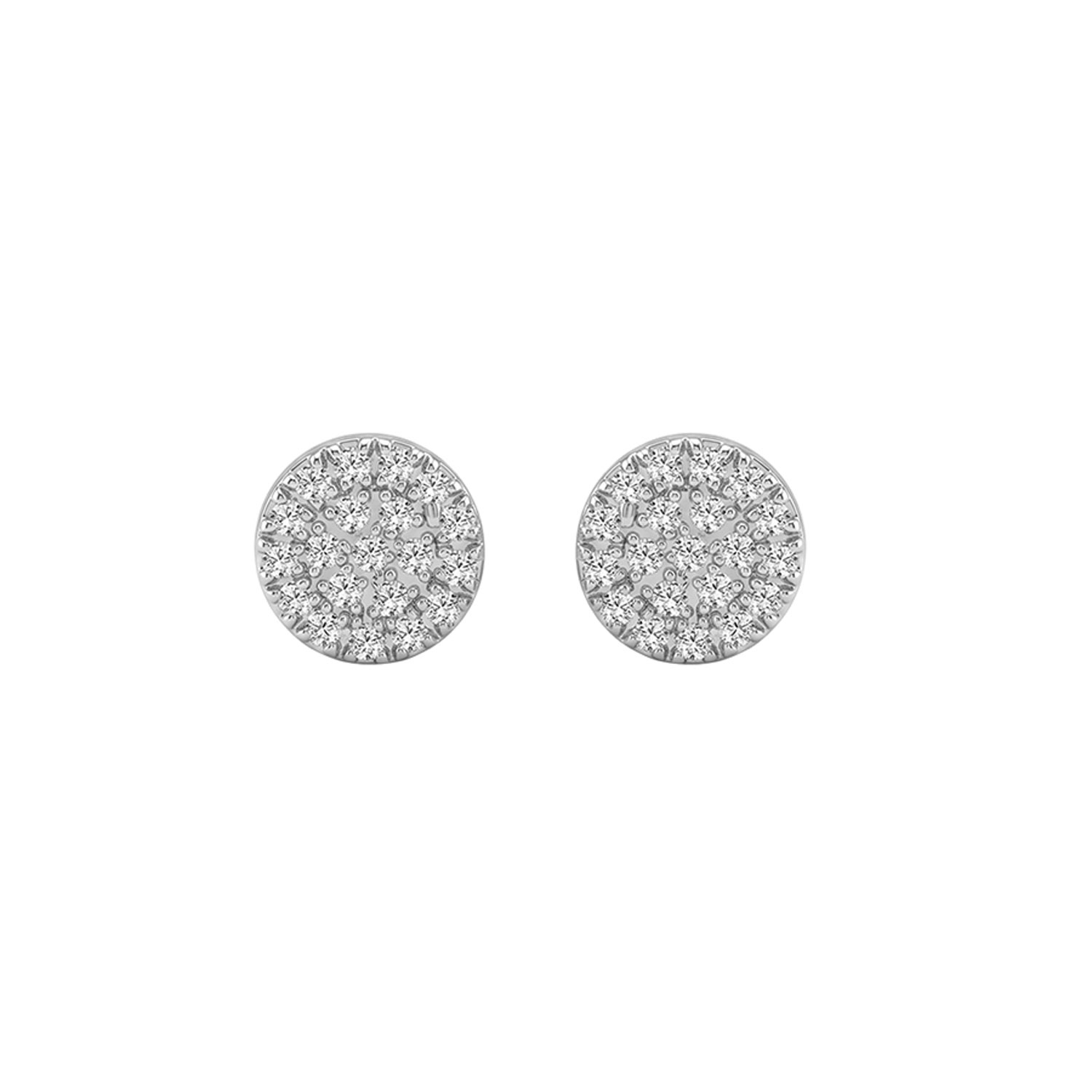Ladies Sterling Silver 0.10Ct Round Diamond Fashion Earrings Classic Ladies Diamond Jewelry - Image 1