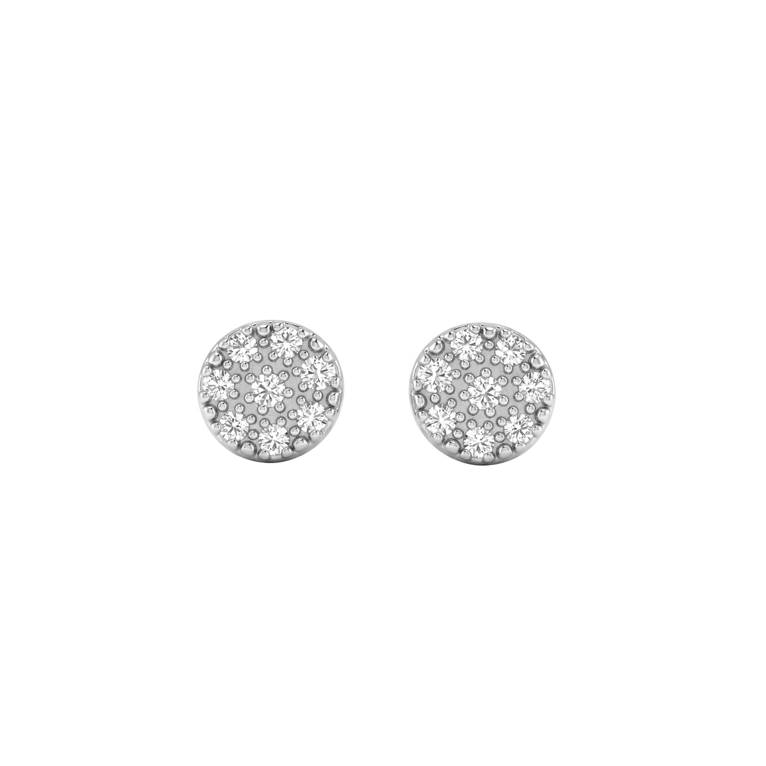Ladies Sterling Silver 0.05Ct Round Diamond Fashion Earrings Classic Ladies Diamond Jewelry - Image 1