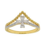 LADIES RING 0.33CT ROUND/PEAR DIAMOND 14K YELLOW GOLD