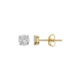 MEN'S STUD EARRINGS 0.33CT ROUND DIAMOND 10K YELLOW GOLD