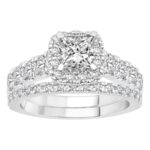 LADIES BRIDAL SET 2.30CT ROUND DIAMOND 14K WHITE GOLD (SI QUALITY) (CENTER STONE 0.75CT ROUND DIAMOND)