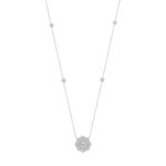 LADIES NECKLACE 1.00CT ROUND DIAMOND 14K WHITE GOLD (SI QUALITY)