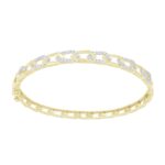 LADIES BANGLE 0.50CT ROUND DIAMOND 10K YELLOW GOLD