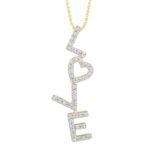 LADIES PENDANT WITH CHAIN 0.20CT ROUND DIAMOND 10K YELLOW GOLD
