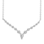 LADIES NECKLACE 0.25CT ROUND DIAMOND 14K WHITE GOLD