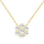 LADIES PENDANT WITH CHAIN 0.50CT ROUND DIAMOND 14K YELLOW GOLD