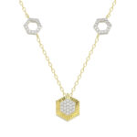 LADIES NECKLACE 0.25CT ROUND DIAMOND 10K YELLOW GOLD
