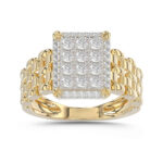 LADIES RING 1.00CT ROUND DIAMOND 10K YELLOW GOLD