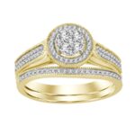 LADIES TRIO SET 0.50CT ROUND DIAMOND 10K YELLOW GOLD