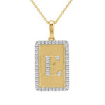 10K Yellow Gold letter 'E' Fashion Pendant With Chain - 0.20 CT Round Diamond Ladies Jewelry Gift