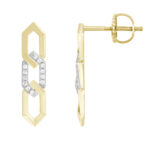 LADIES EARRINGS 0.15CT ROUND DIAMOND 10K YELLOW GOLD