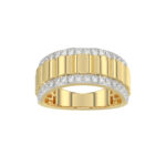 MEN'S BAND 1.00CT ROUND DIAMOND 14K YELLOW GOLD