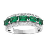 LADIES BAND 1.65CT ROUND/EMERALD DIAMOND 14K WHITE GOLD