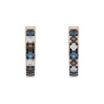LADIES EARRING 0.50CT ROUND/ROUND BLUE/DARK BROWN DIAMOND 14K ROSE GOLD