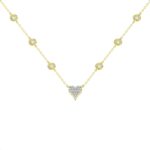 Elegant 10K Yellow Gold 0.20CT Round Diamond Heart Necklace For Women