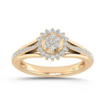 LADIES RING 0.33CT ROUND DIAMOND 10K YELLOW GOLD